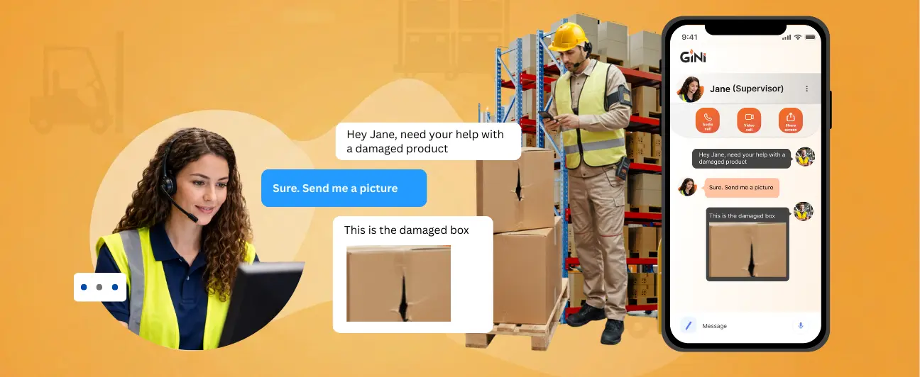 GiNi Engage real-time warehouse communication and live operator monitoring interface