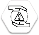 A risk free trial icon inside a hexagon.